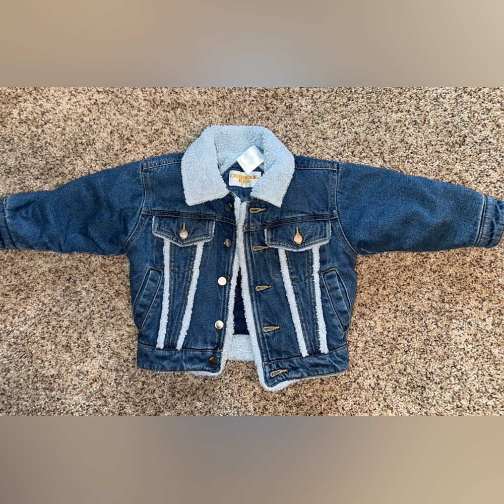 Kids' Blue Denim Sherpa-Lined Jacket